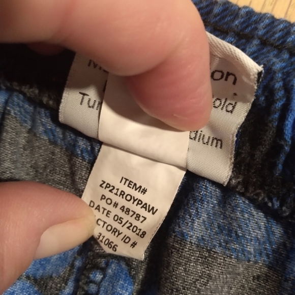 Royal blue plaid paw print lounge pants 2X - Picture 6 of 9